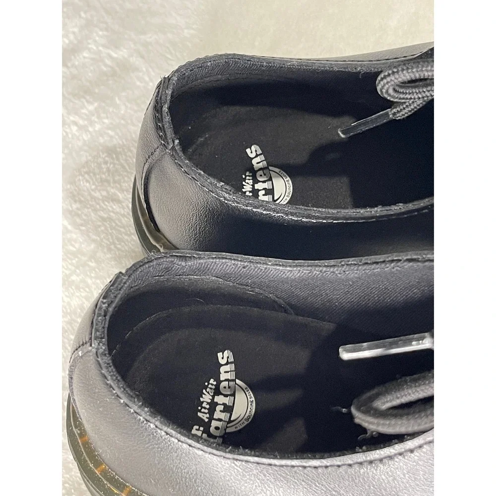Dr. Martens M 6 L 7 Zavala Lo Smooth Black Leather 3-Eye Platform Oxford Shoes